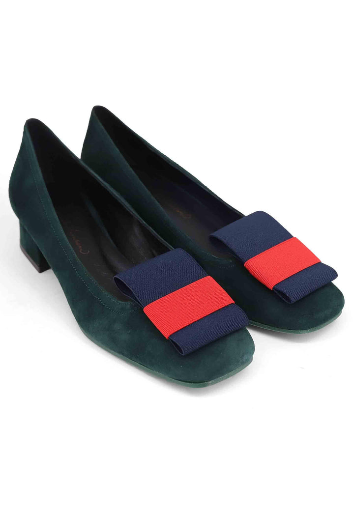 Decollete donna in camoscio verde con tacco basso GARDEN 005 Daniele Ancarani 