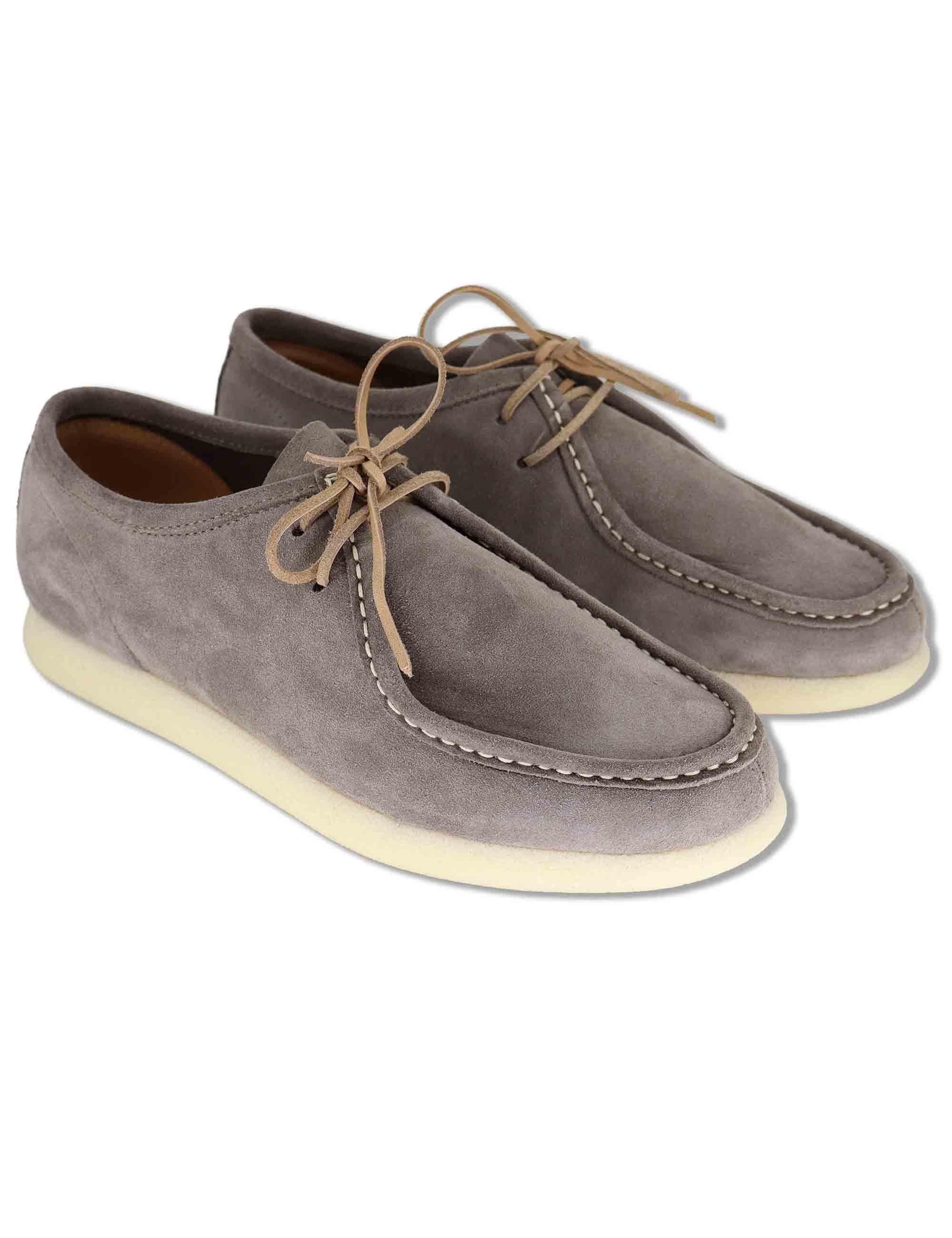Stringate uomo Walleby in camoscio taupe con suola in gomma leggera SPCL3014 032 Spatarella 