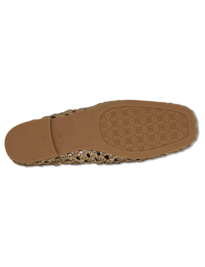 Sabot donna in pelle intrecciata taupe con tacco basso e punta tonda BAELO SHF MUMM Unisa 