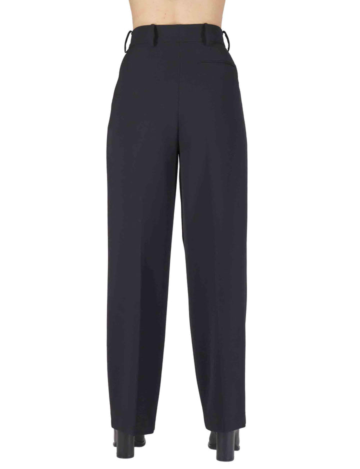 Pantaloni donna Cady in tessuto nero con gamba larga JH803750658 20000 Maliparmi 