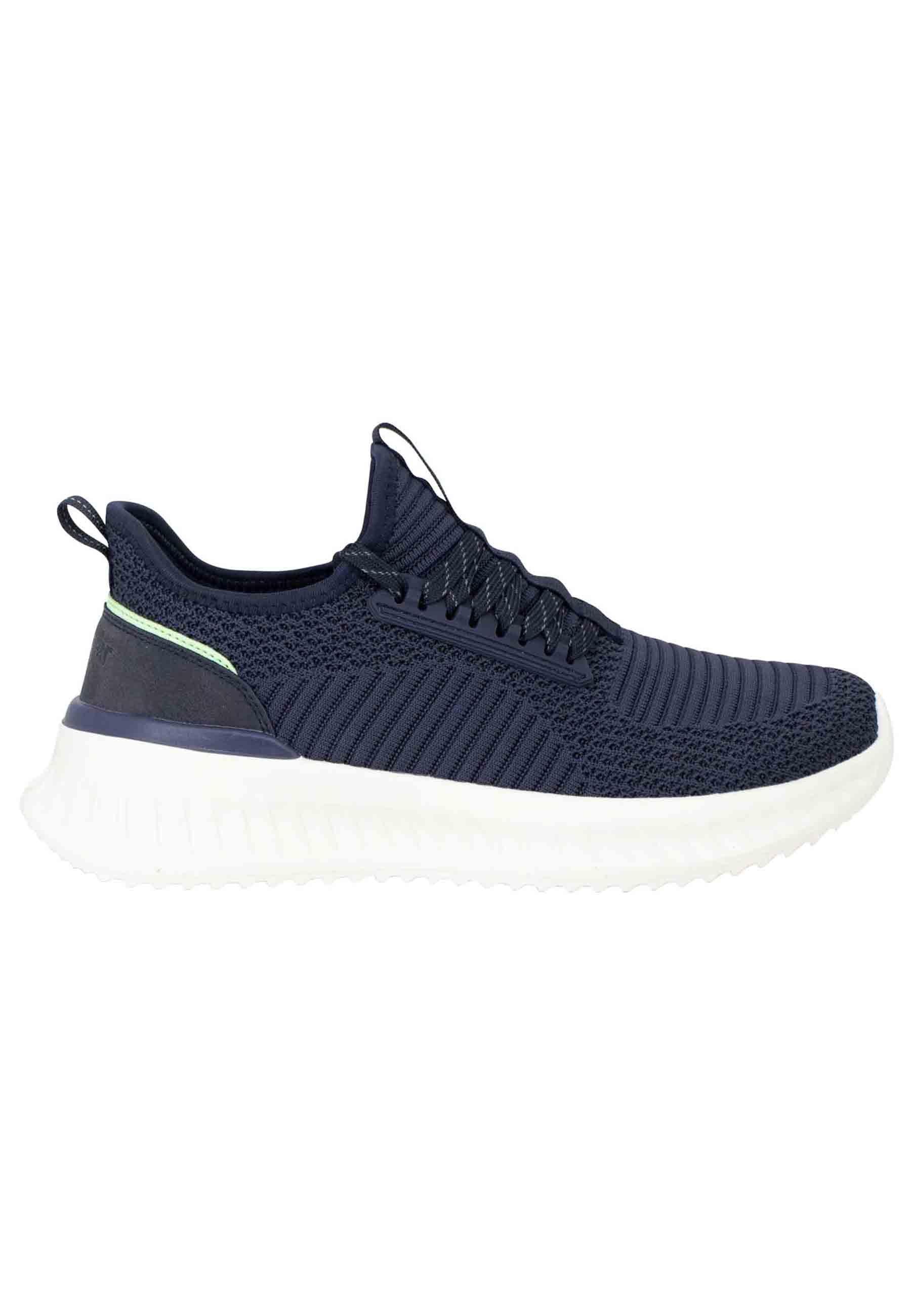 Sneakers uomo Star in tessuto elastico blu con suola alta in gomma WM31100A 016 Wrangler 