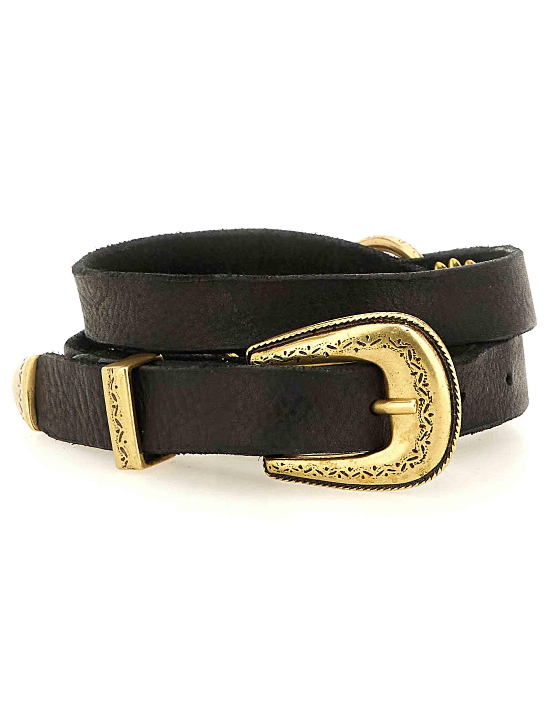 Cinture donna in pelle nera con borchie oro C043300ND X0007 C0001 Campomaggi 