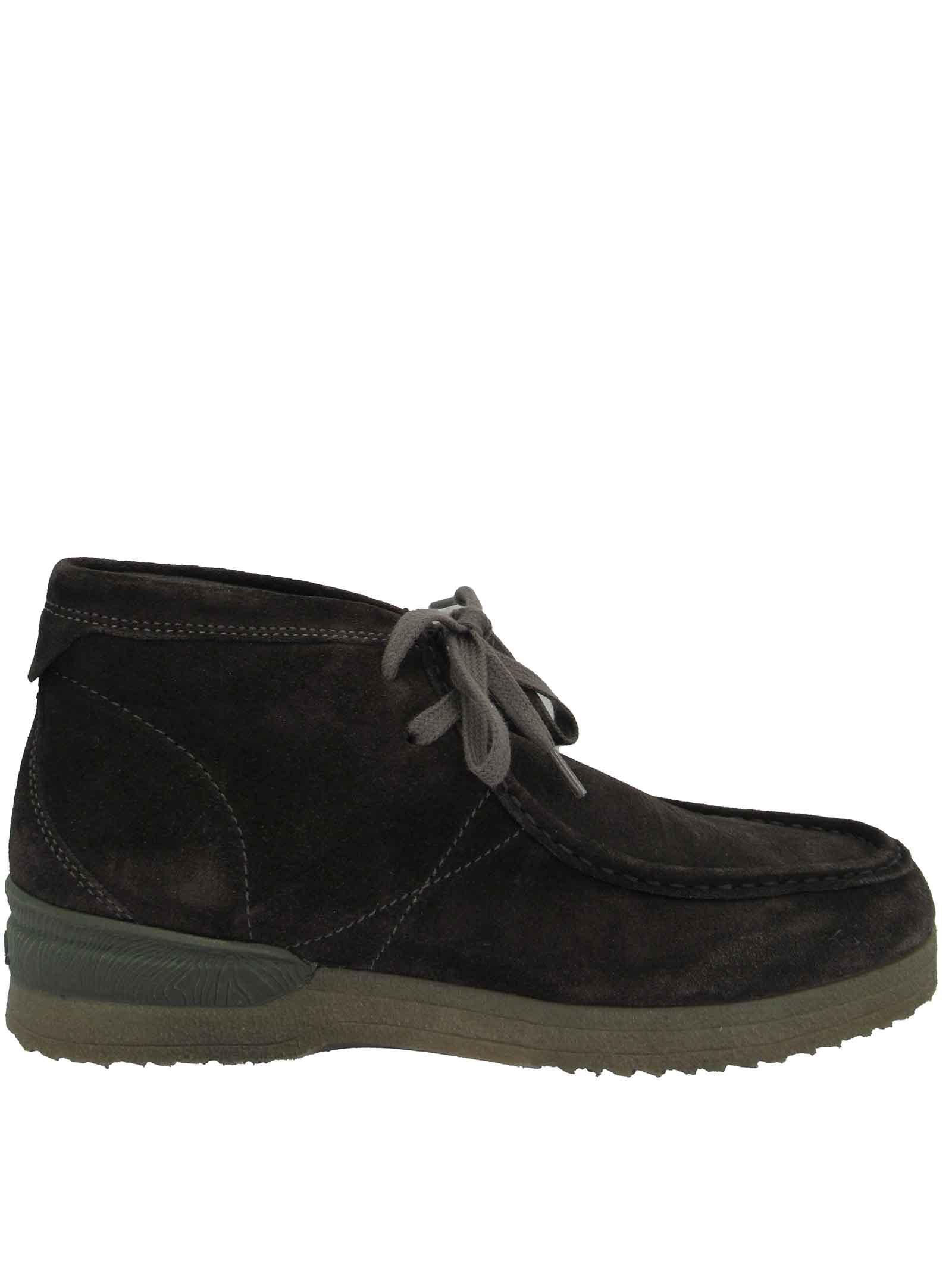 Calzature Uomo Stivaletti Polacchine in Camoscio Fango con Cuciture e Fondo Para JM12040A 021 Jeep 