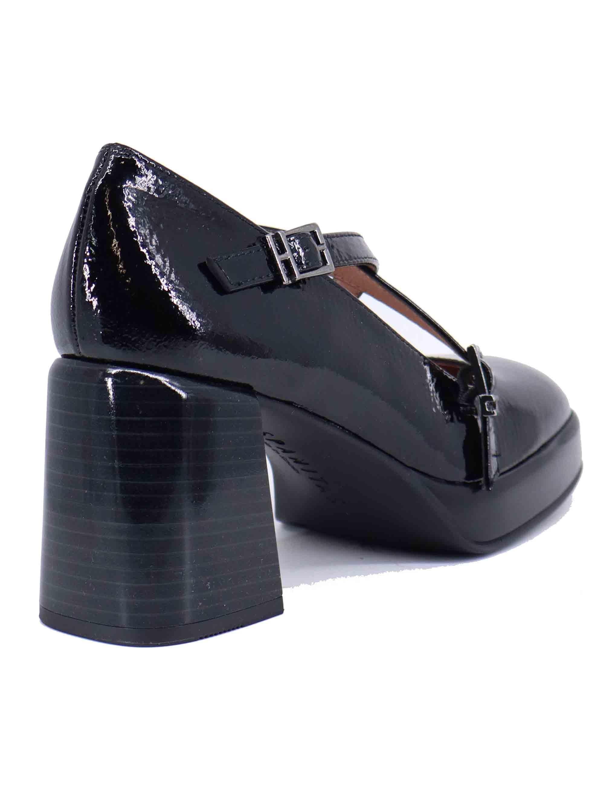 Decollete donna in pelle nera tacco alto HI243660 C002 Hispanitas 