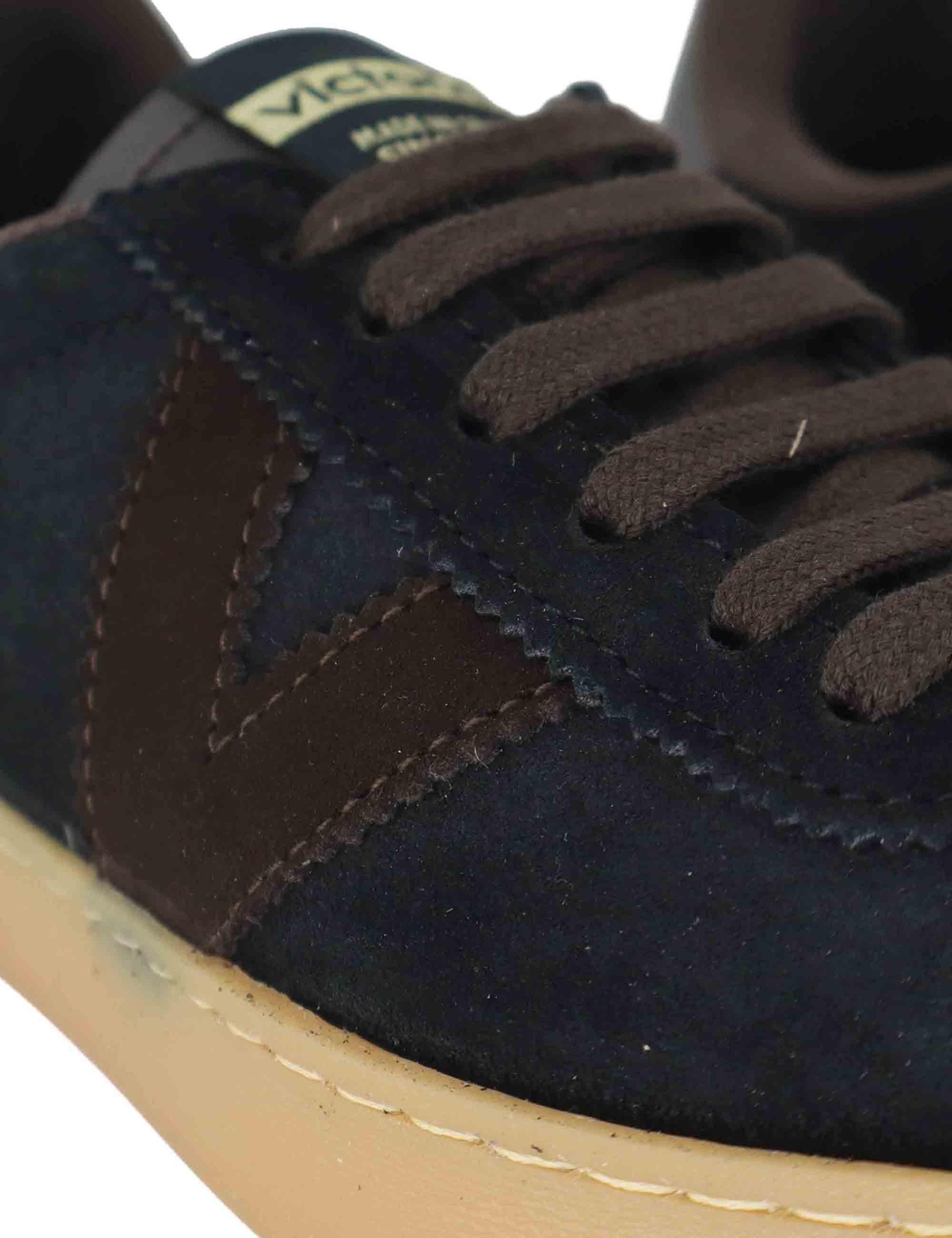 Sneakers donna in camoscio nero e pelle 1126221 Negro Victoria 