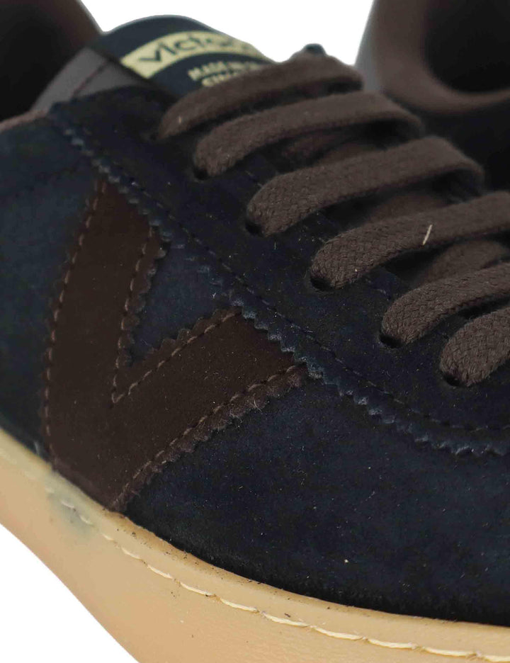 Sneakers donna in camoscio nero e pelle 1126221 Negro Victoria 