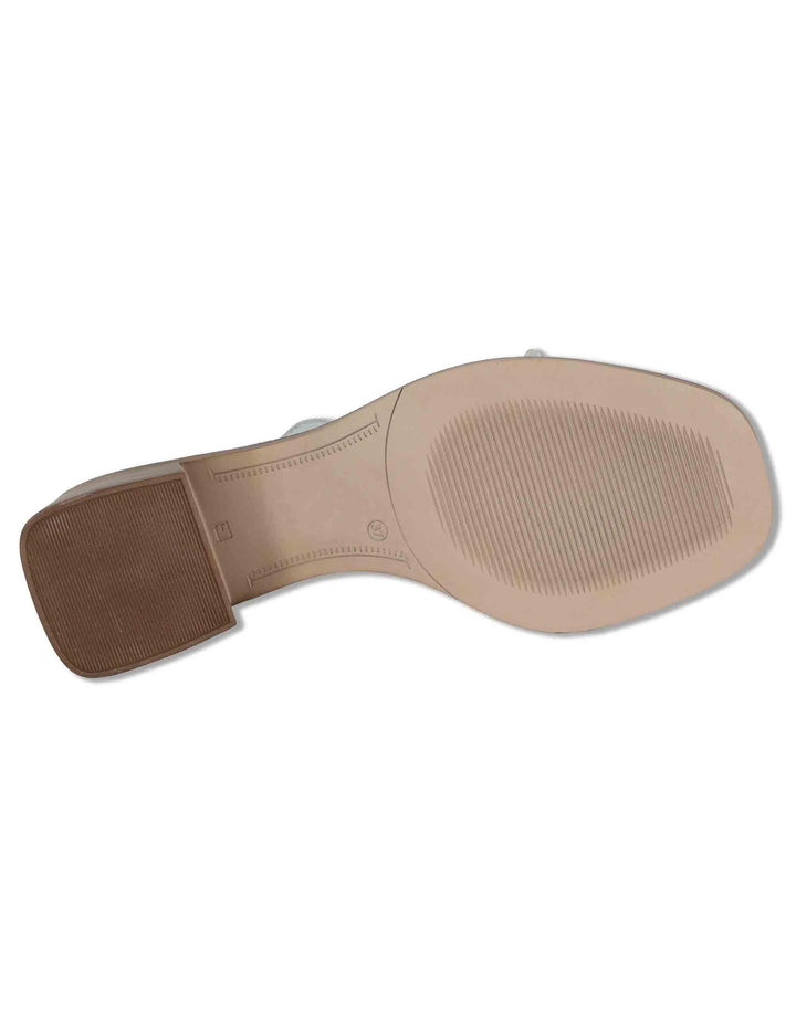 Sandali donna infradito in pelle bianca con bottone oro e tacco medio SP262060 002 Spatarella 