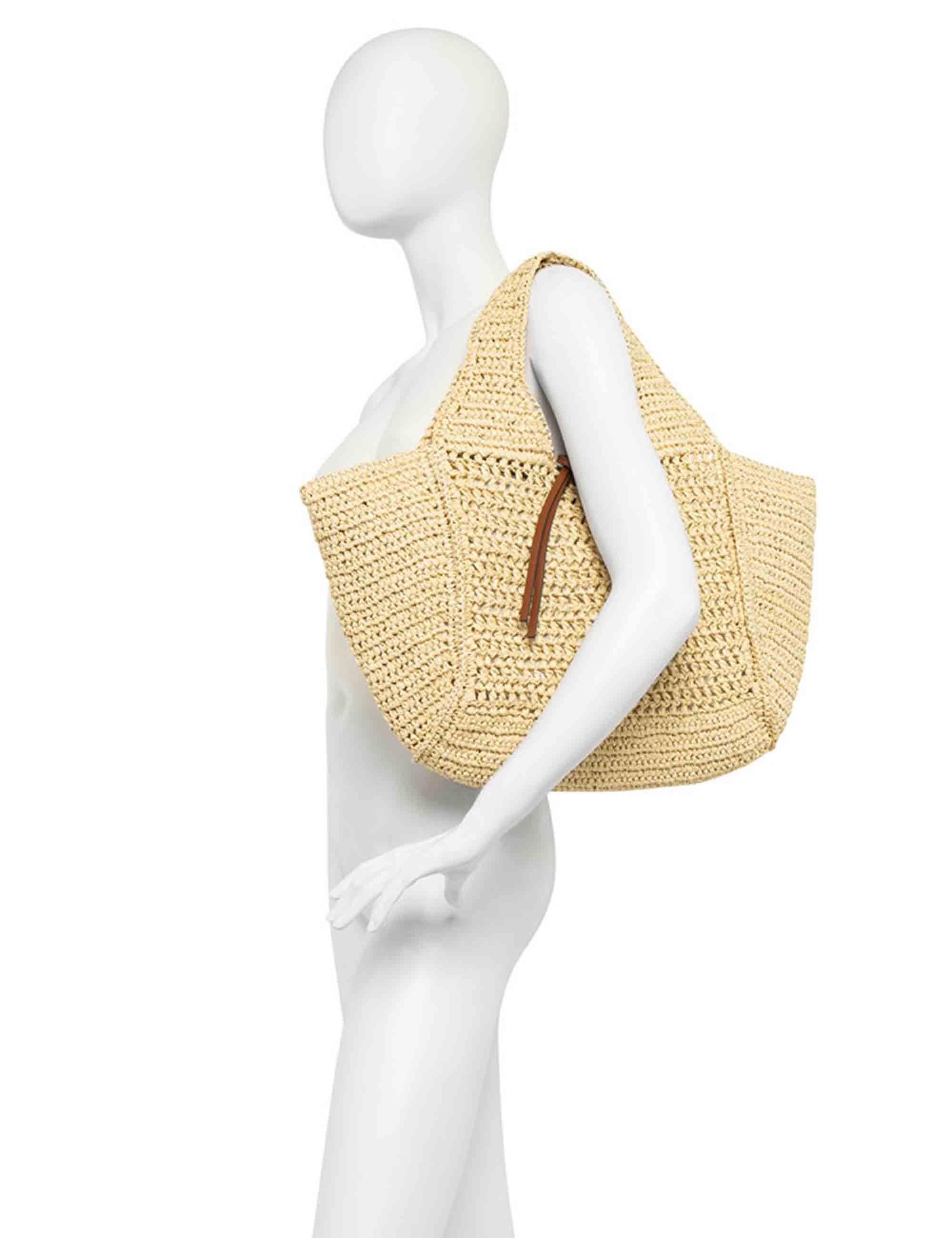 Borse donna Nefeli in rafia nera con chiusura cordoncino BS11953 COMM STR-CRCH 001 Gianni Chiarini 