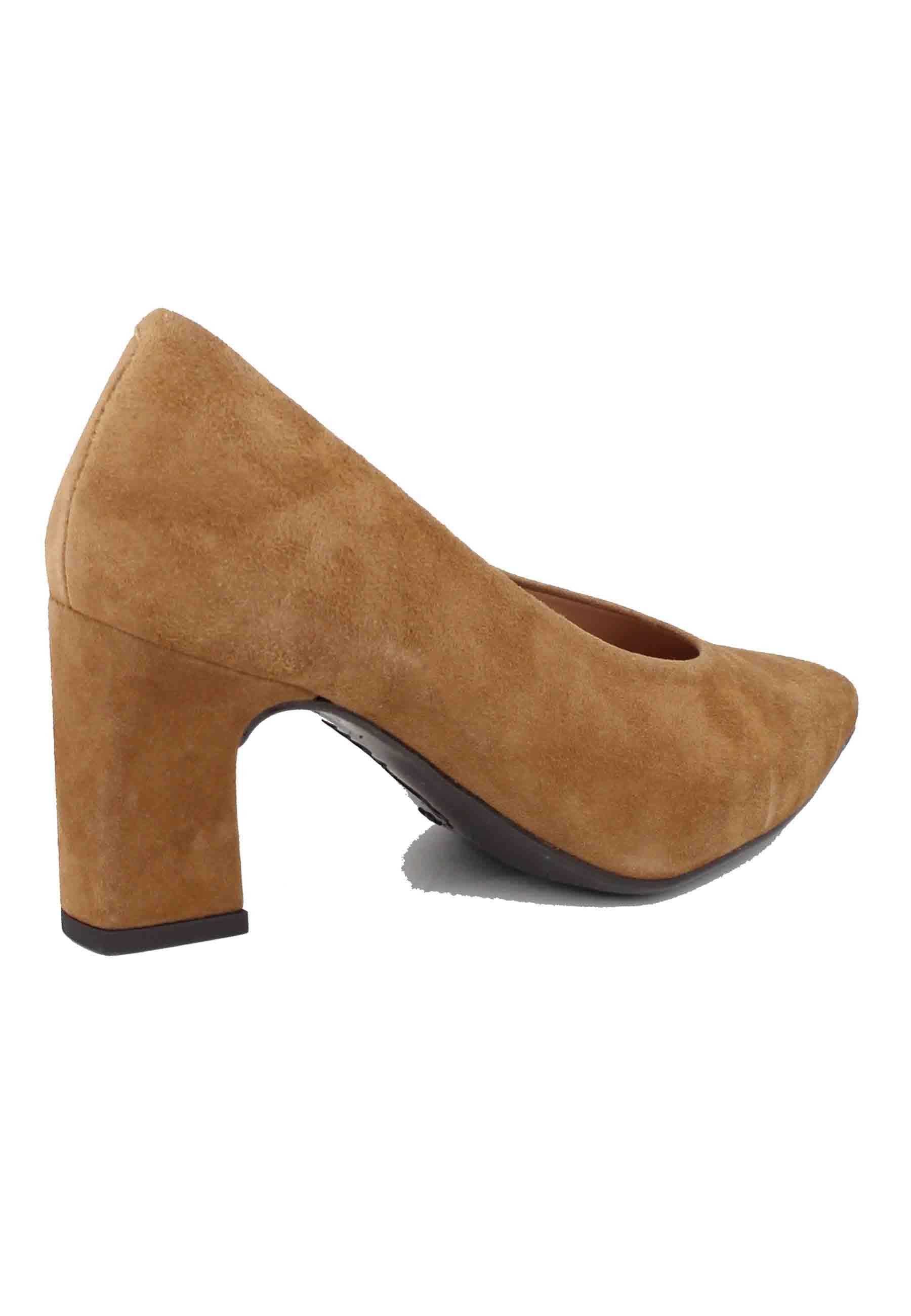 Decollete donna in camoscio cammello KRAMP KS DARK CAMEL Unisa 