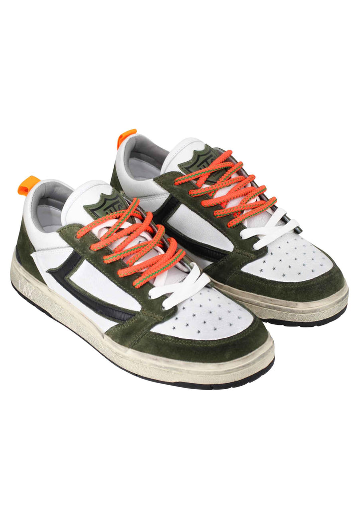 Sneakers uomo Starlight Classic in pelle bianca con riporti in pelle verde 23SHTSC008 911 HTC Los Angeles 