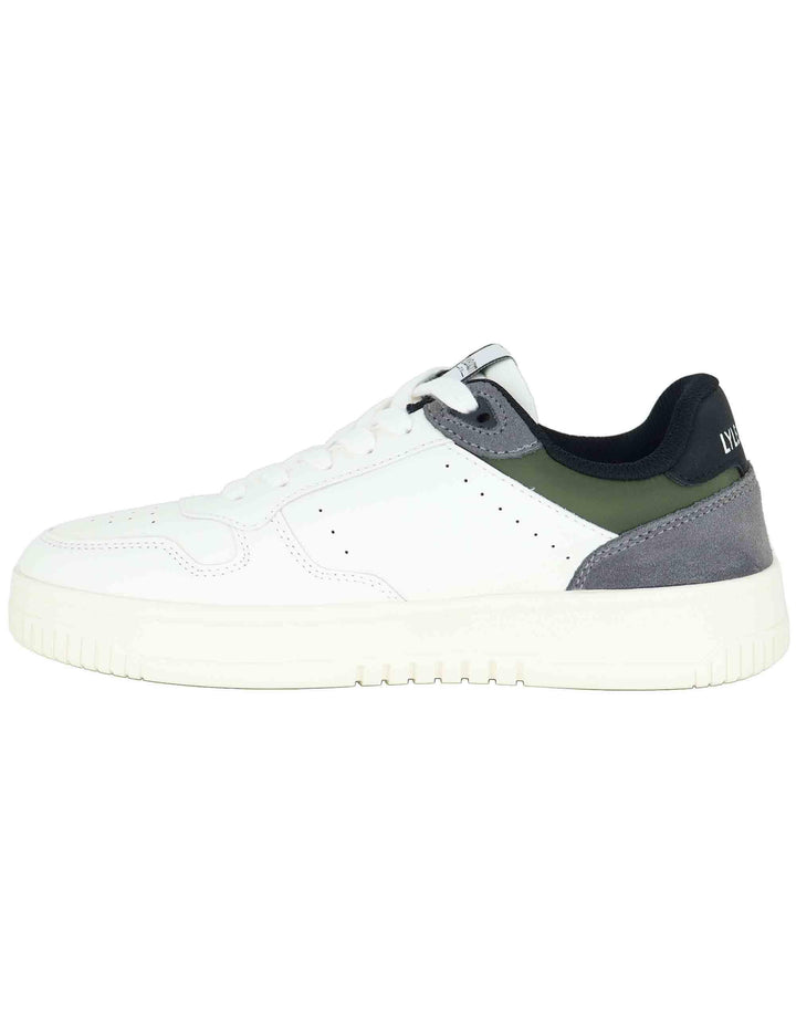 Sneakers uomo in pelle bianca con riporti in contrasto e logo laterale ANDREW009 848 Lyle & Scott 