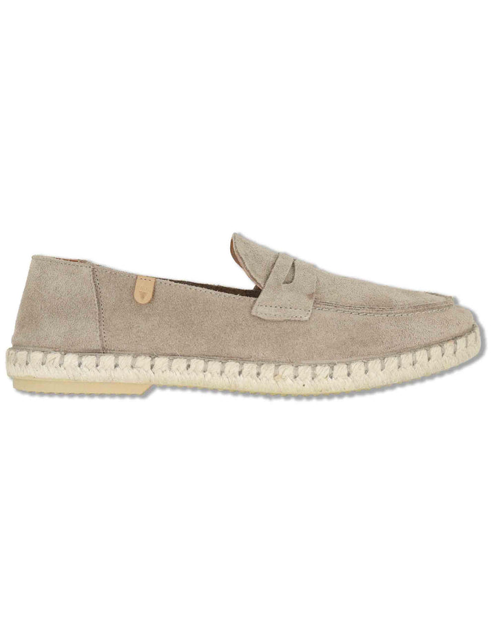 Mocassini espadrillas uomo in camoscio taupe con suola in corda TRACK 028 Verbenas 