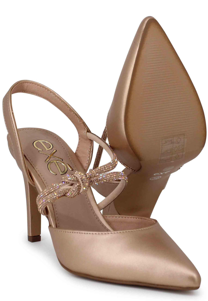 Decollete slingback donna in eco pelle rosa lame tacco alto 294 30 Exe 