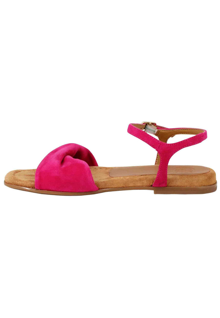 Sandali flat donna in camoscio fragola con cinturino e sottopiede imbottito CERIN KS FRAGOLA Unisa 