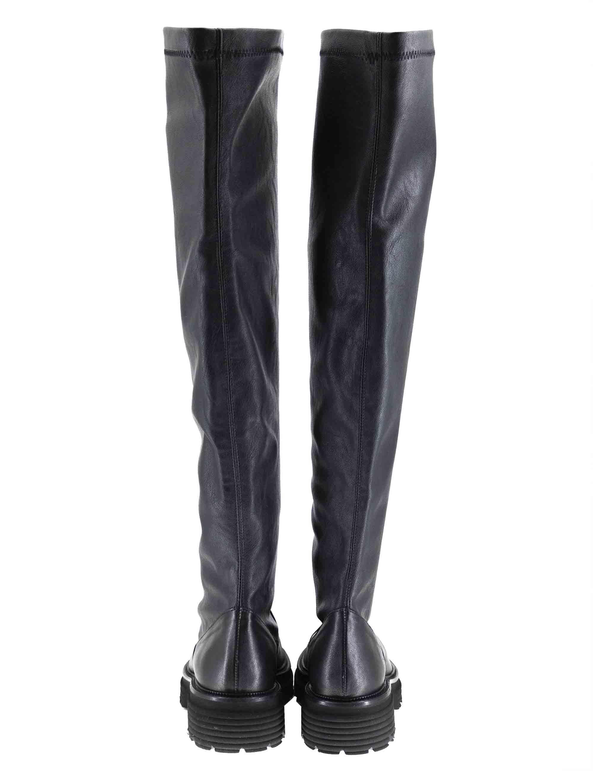 Stivali donna in pelle elasticizzata sopra al ginocchio con suola alta SP3280 001 Spatarella 