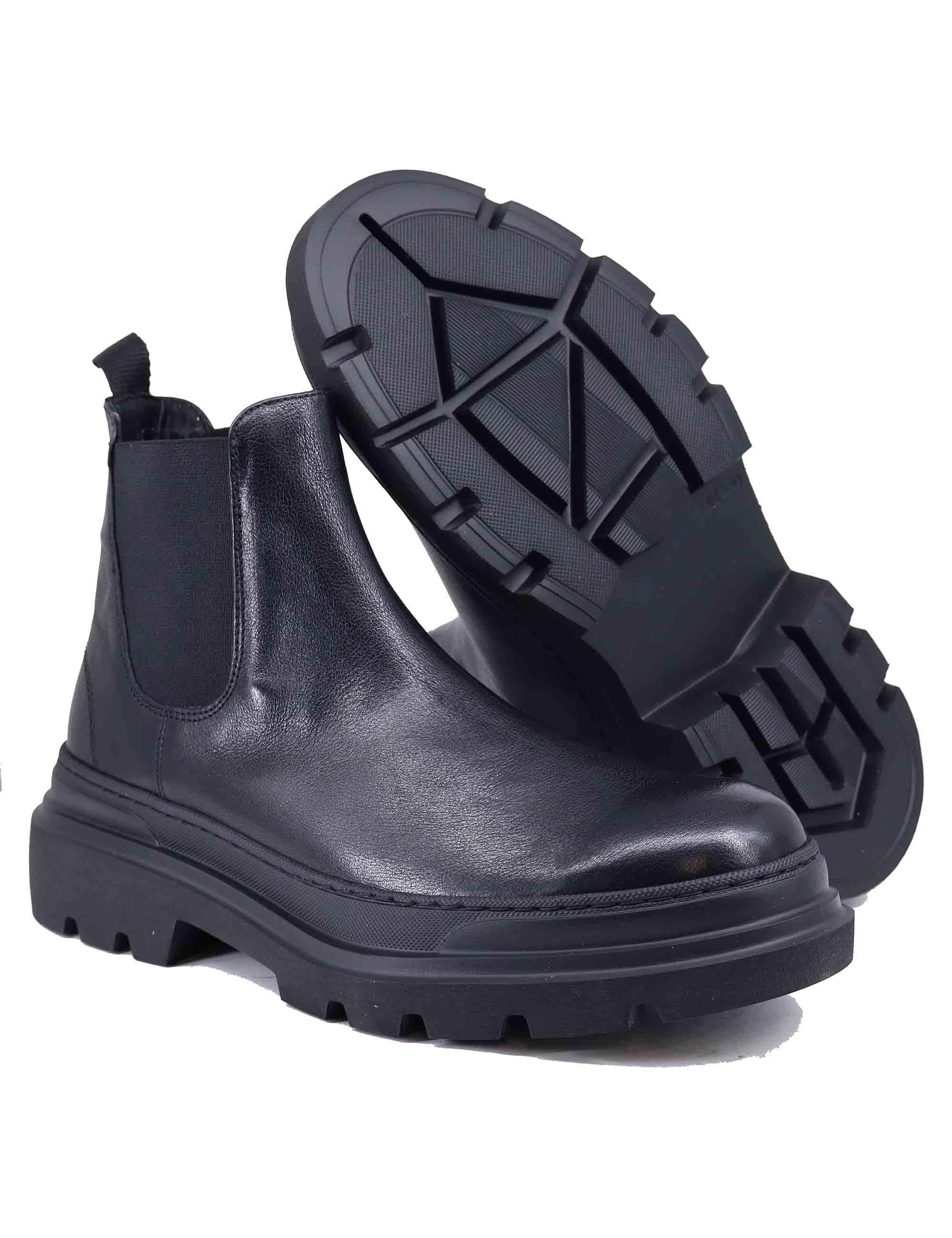 Stivaletti beatles uomo in pelle nera 22558 A-VG1N Antica Cuoieria 