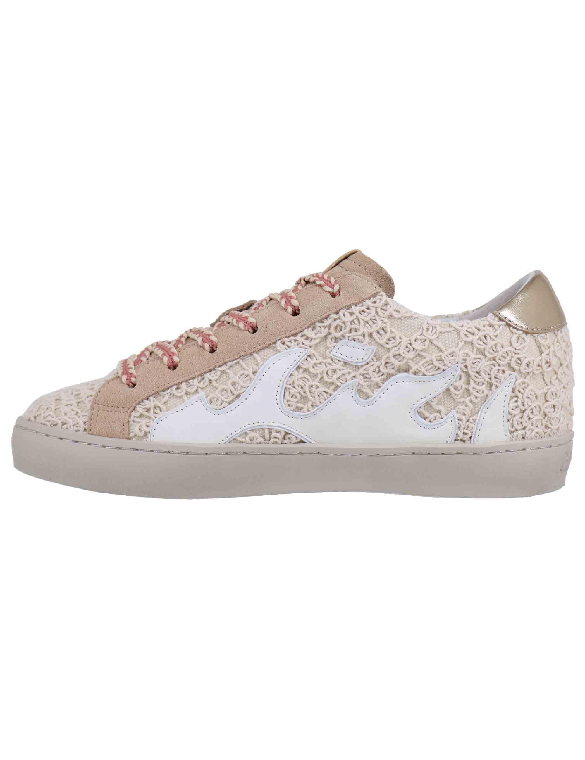 Sneakers donna Gamin in pelle e tessuto beige 610123GM 020 Bibi Lou 