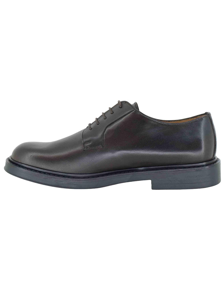 Stringate uomo in pelle marrone con suola in gomma SP044 014 Spatarella 