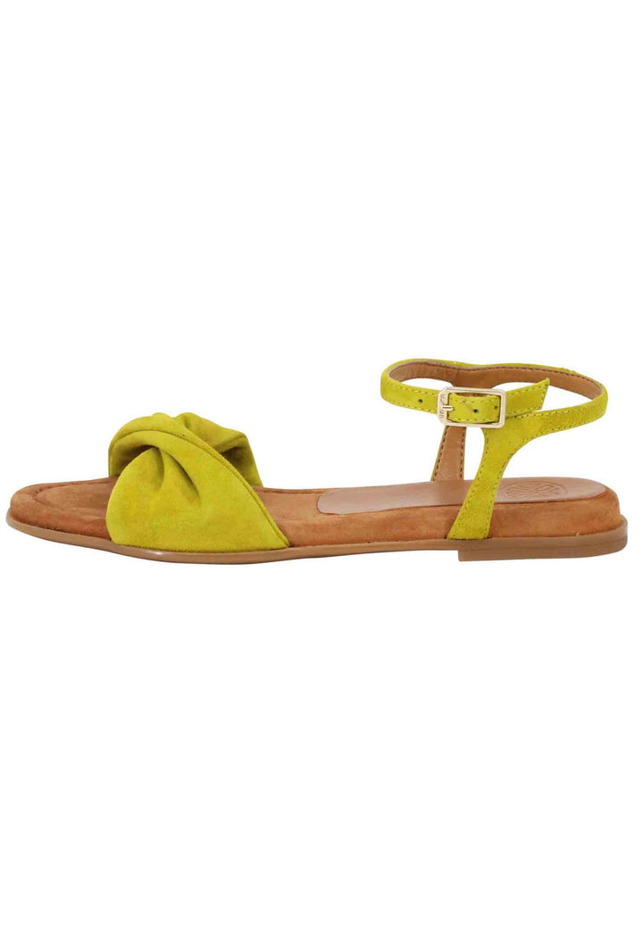 Sandali flat donna in camoscio verde con cinturino e sottopiede imbottito CERIN KS KIWI Unisa 