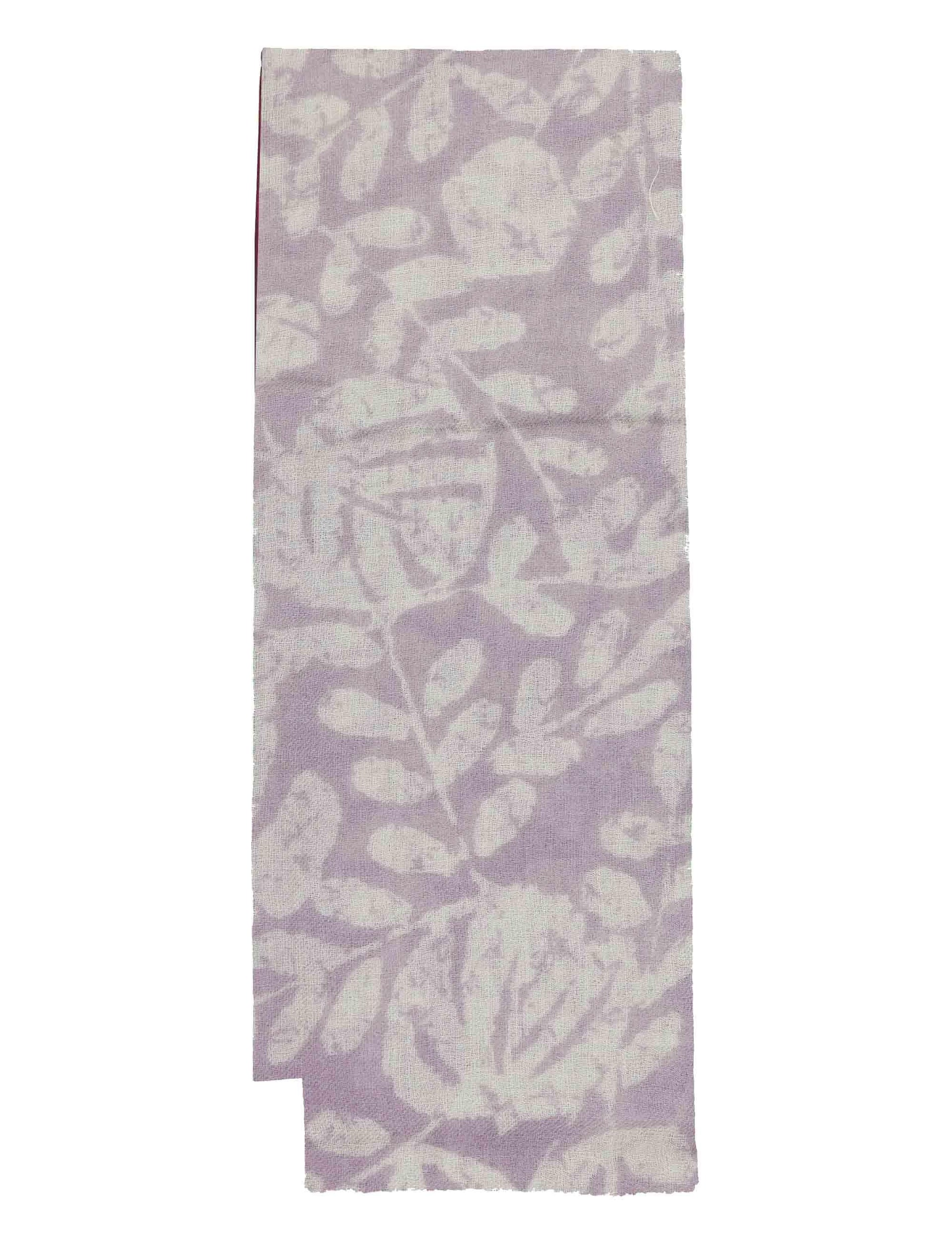 Sciarpe donna in lana panna con stampe floreali 61260024 0004 Pyaar 