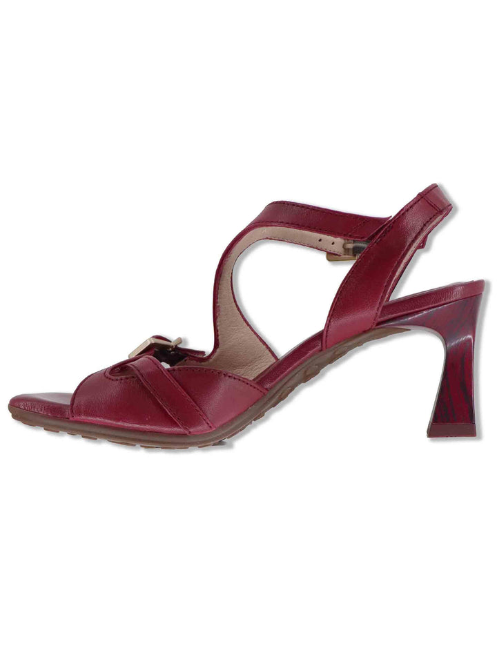 Sandali donna in pelle bordeaux con cinturini regolabili e tacco medio HV264814 CEREZA Hispanitas 