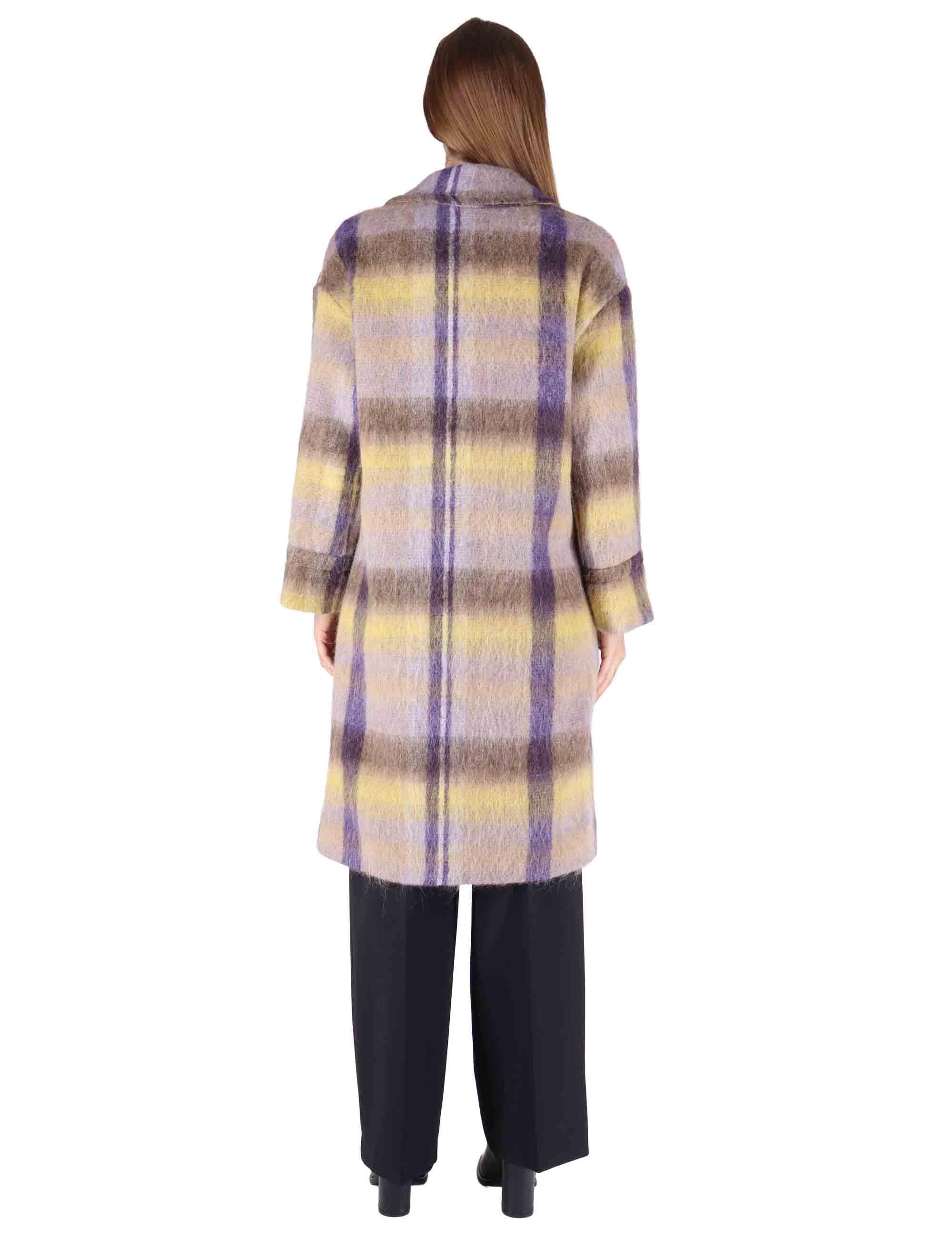 Cappotti donna doppiopetto in misto lana marrone con ampio bavero JABCS0025-F1424 8150 Justmine 