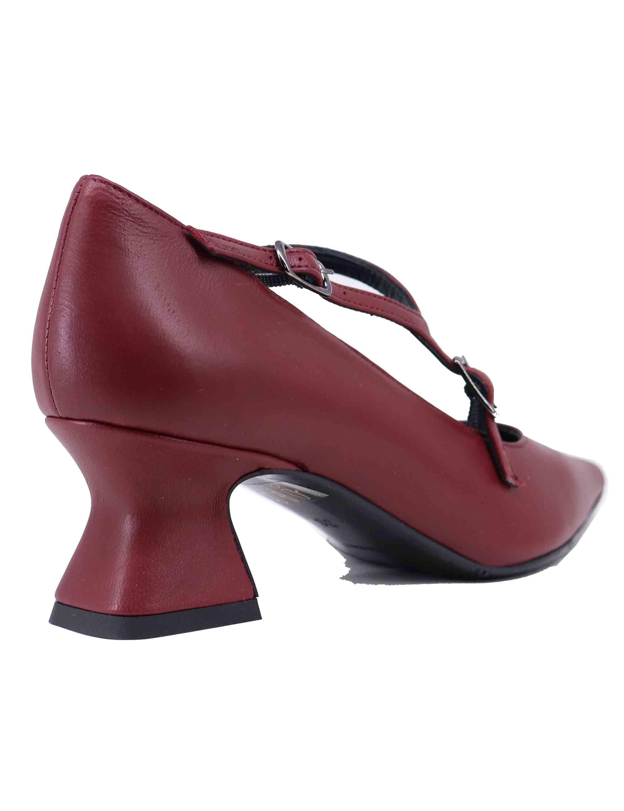 Decollete donna in pelle bordeaux tacco basso SP1055 011 Spatarella 