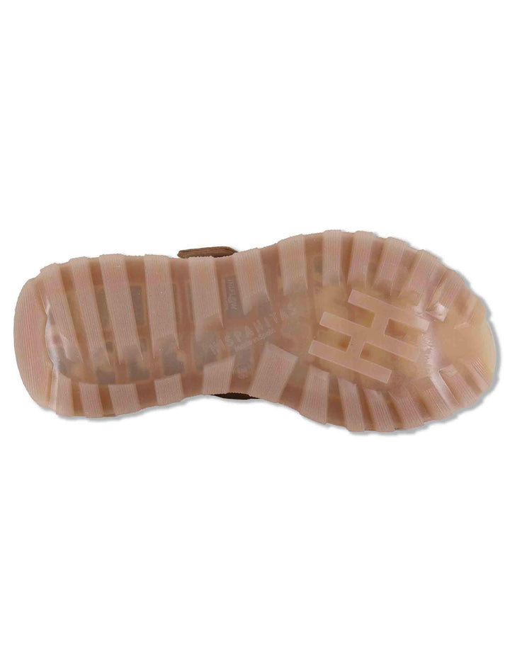 Sandali donna in pelle taupe con doppia fascia e suola running HV264783 ALMOND Hispanitas 