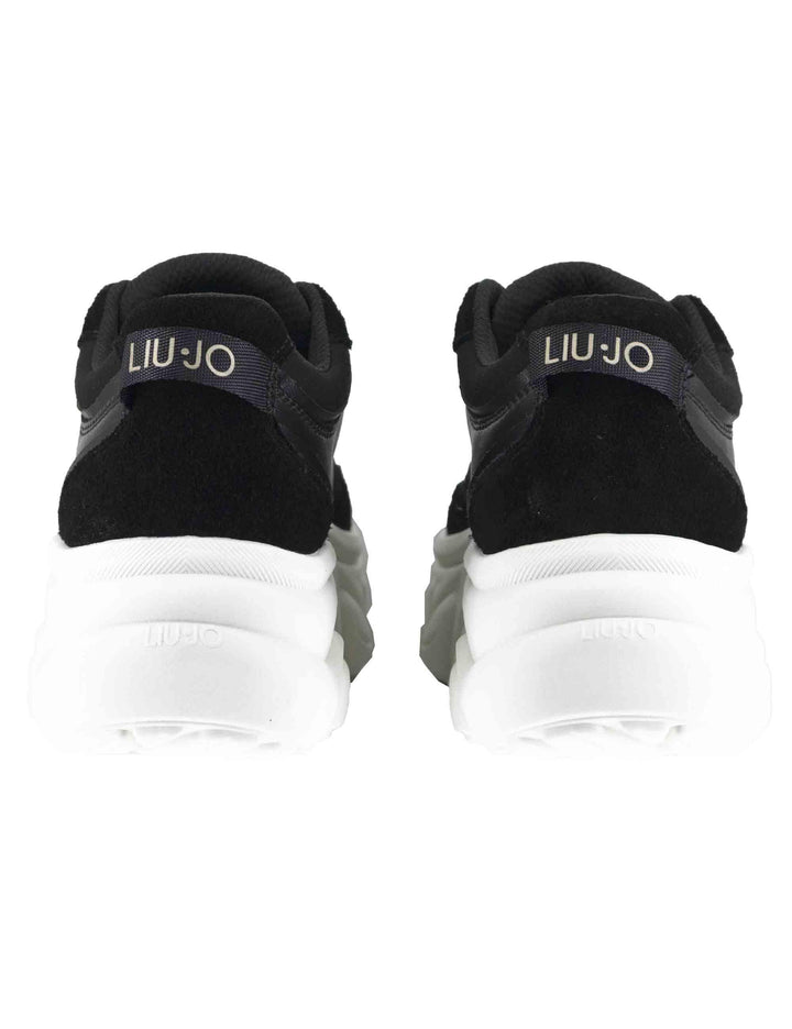 Sneakers donna Steffy 01 in pelle nera con suola alta in gomma 5 cm BF5061P030422222 Black Liu-Jo 