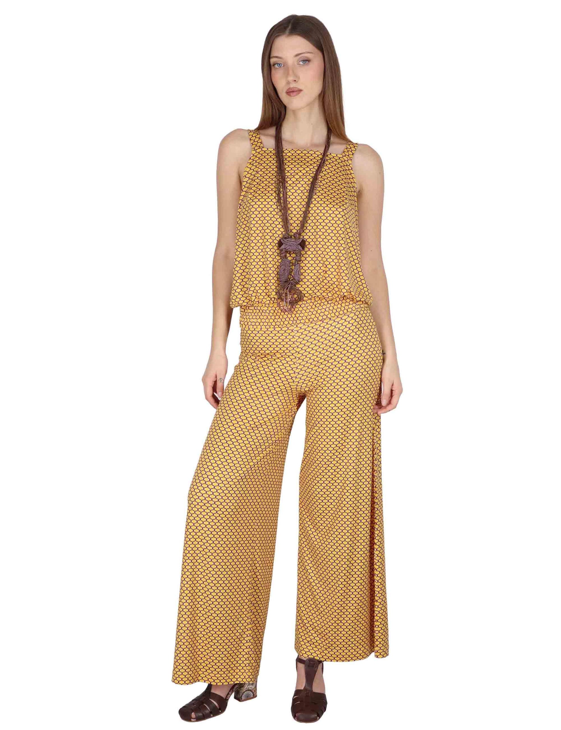 Top donna Square Neck Tank in jersey stretch giallo a fantasia JFATS0001-E2825-1267 1226 Justmine 