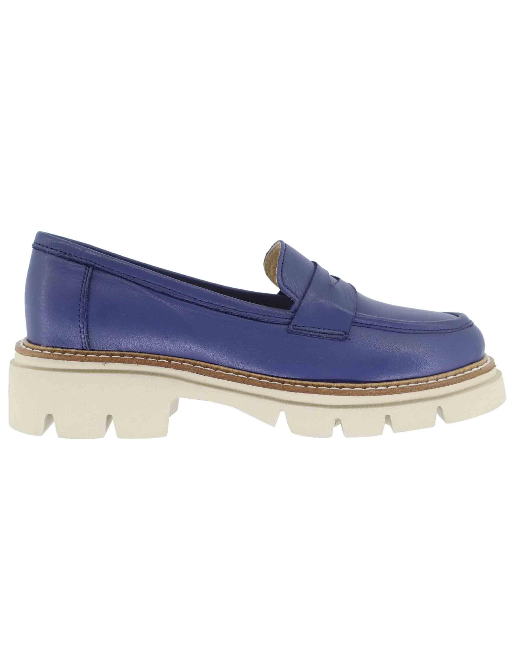 Mocassini donna in pelle blu SP2103 002 Spatarella 