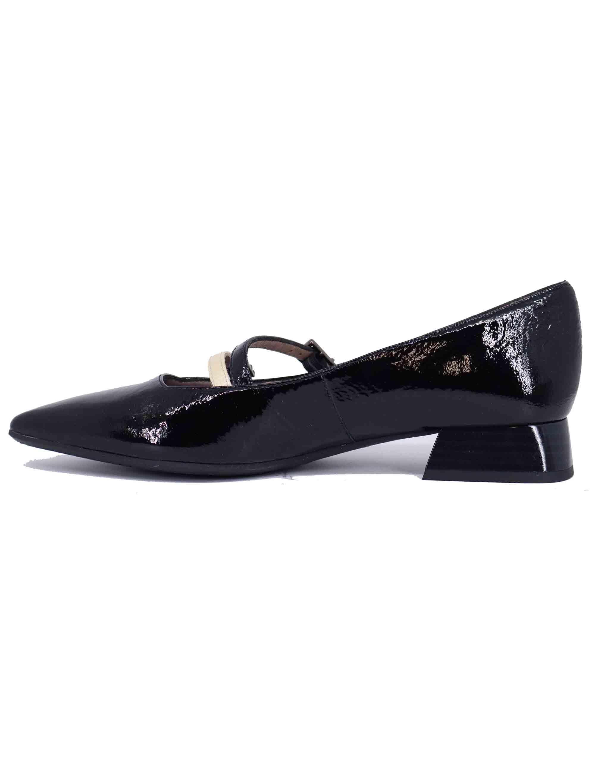 Decollete donna in pelle nera tacco basso BHI243567 C003 Hispanitas 