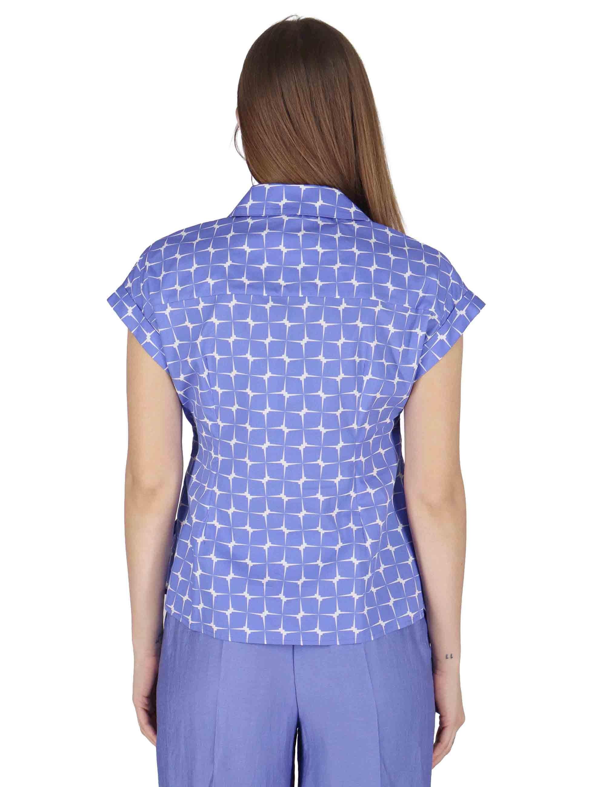 Camicie smanicate donna Knotted Shirt in cotone celeste con cintura JABCM0001-F1385-1241 6090 Justmine 