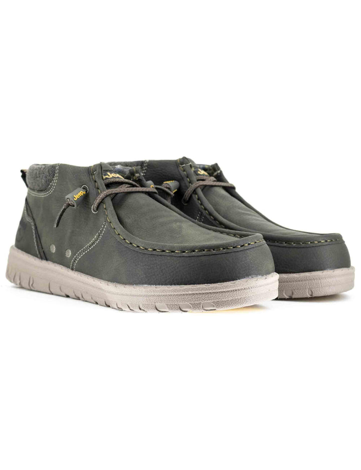 Stivaletti uomo stringati Samoa Wallebee Mid in nabuk militare JM52112A 020 Jeep 