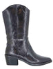 Women's Brown Leather Texan Boots 252-21-14 DKGRE
