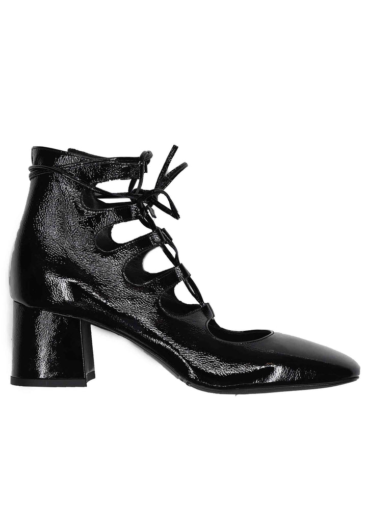 Decollete donna in vernice nera con lacci lunghi MIRA 12 001 Tattoo 