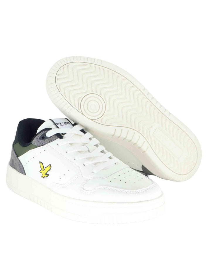 Sneakers uomo in pelle bianca con riporti in contrasto e logo laterale ANDREW009 848 Lyle & Scott 