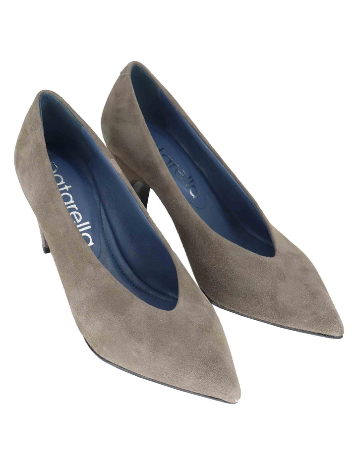 Decollete donna in camoscio taupe tacco alto SP2055 032 Spatarella 