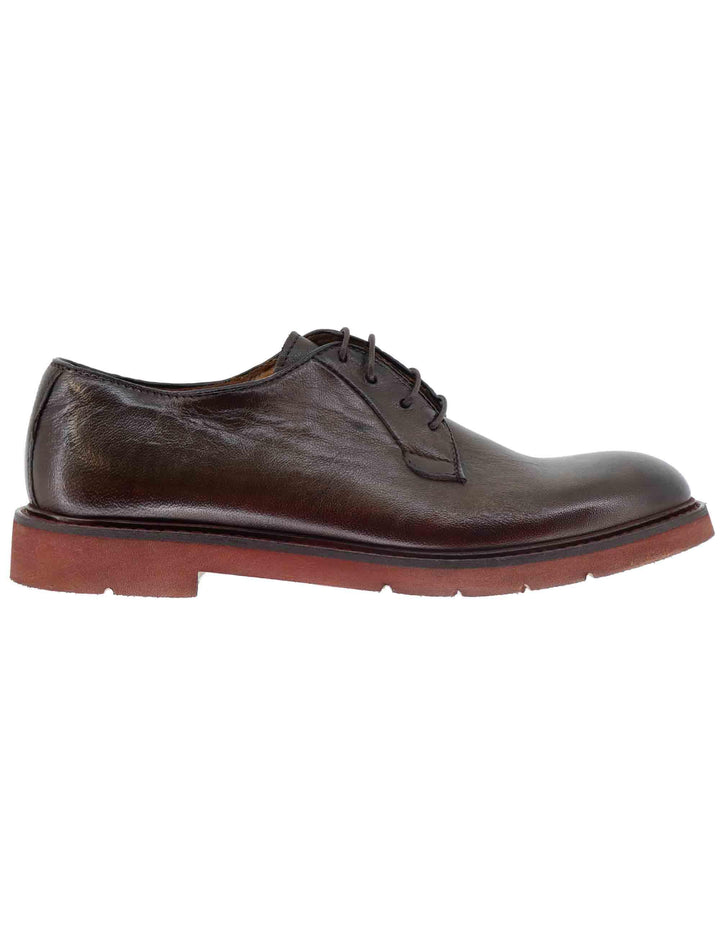 Stringate uomo in pelle marrone con suola in gomma SPR1145 032G Spatarella 