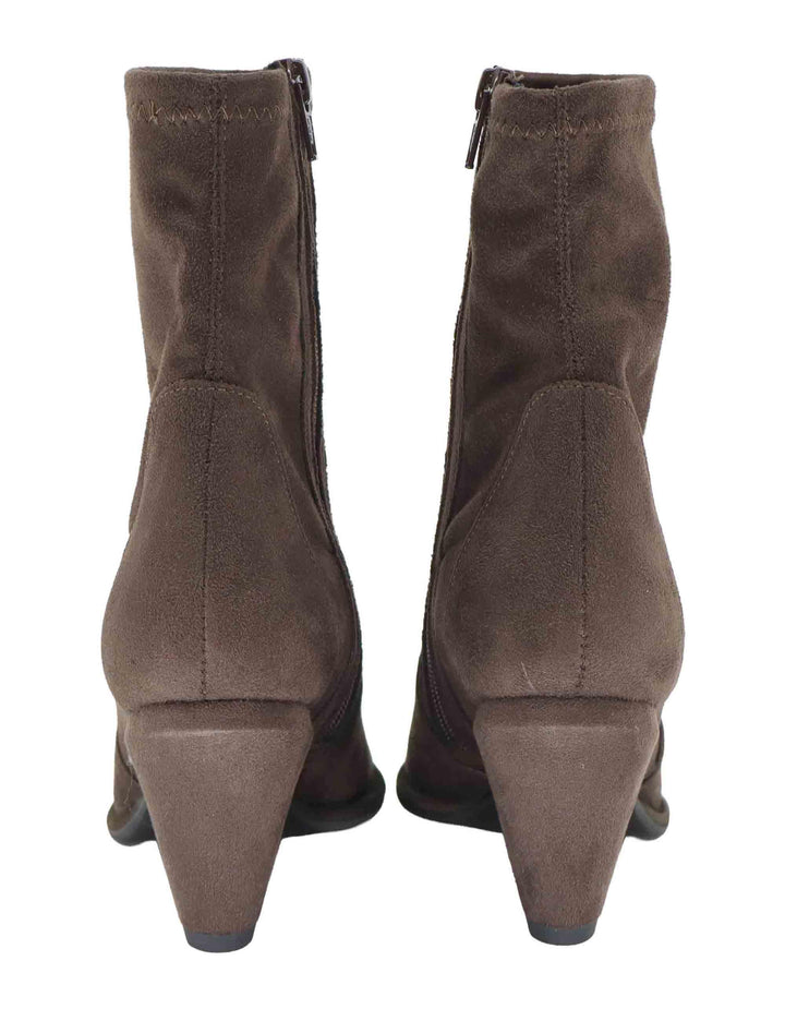 Stivaletti donna in alcantara marrone con zip laterale SP1030 014 Spatarella 