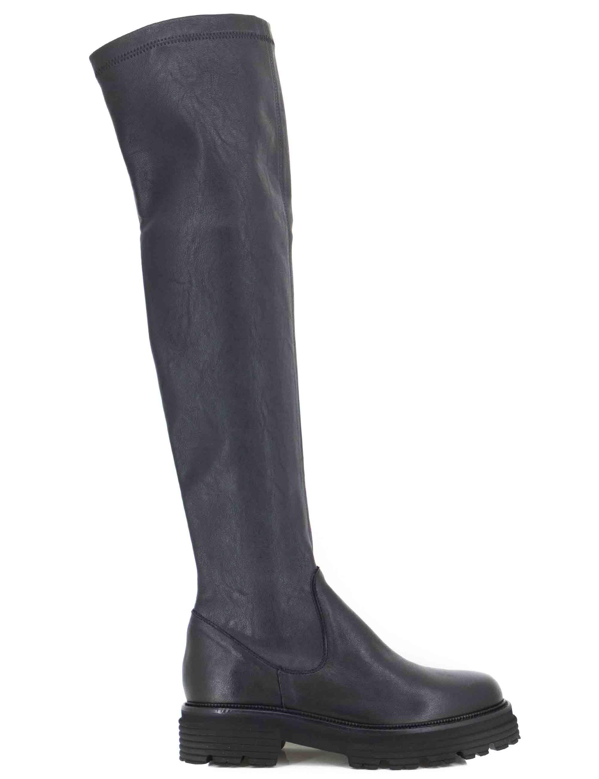 Stivali donna in pelle elasticizzata sopra al ginocchio con suola alta SP3280 001 Spatarella 