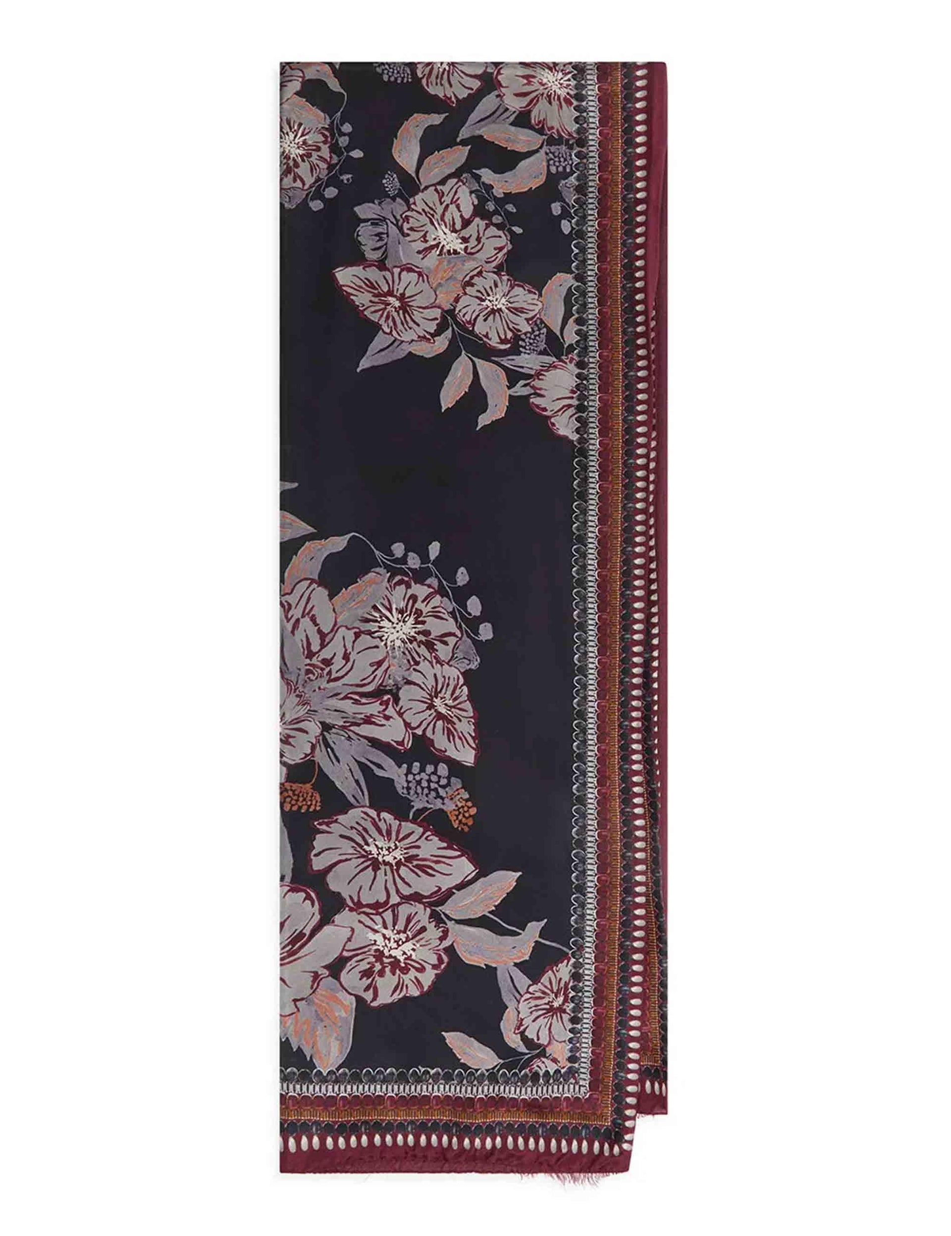 Stole donna Collection Print in pura seta nera stampate a fantasia IB020730123 B2061 Maliparmi 