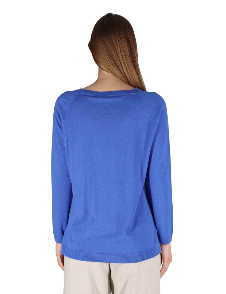 Maglioni donna girocollo Colors of the World in lana blu JQ509974230 80004 Maliparmi 