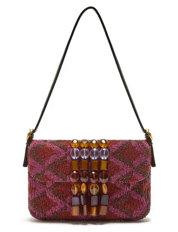 Borse donna Diamond of Light in perline bordeaux con gioiello BF001191243 30G99 Maliparmi 