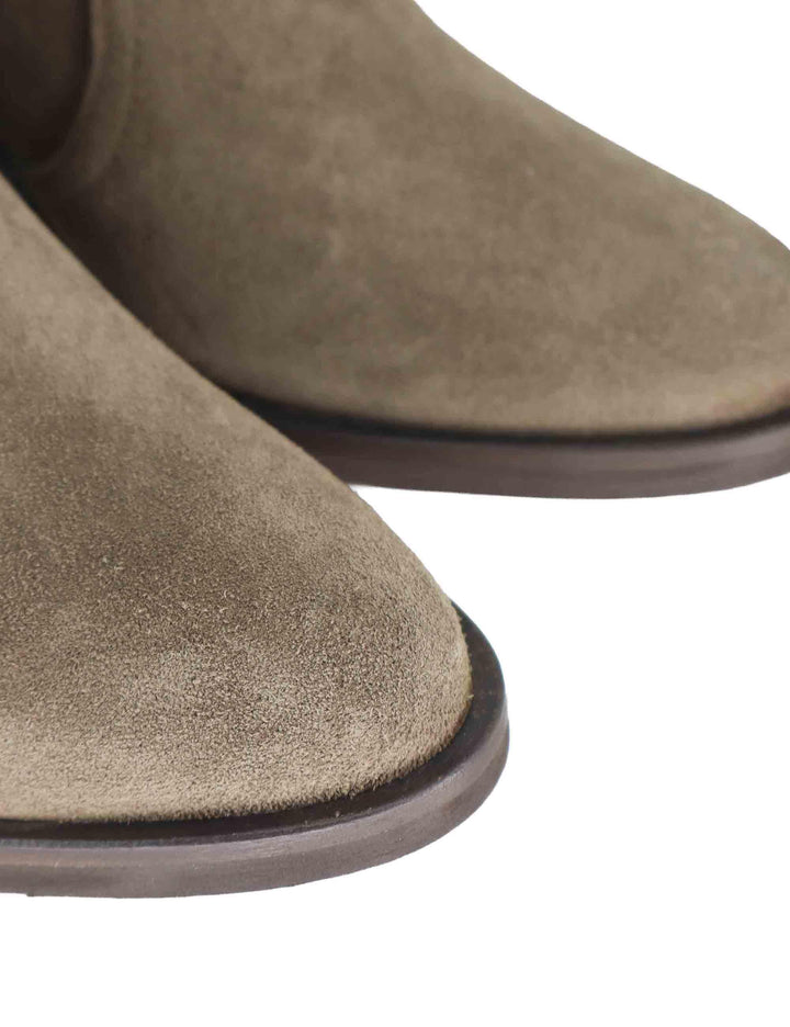 Stivaletti donna in camoscio taupe con tacco alto in cuoio AVI 3 039 Tattoo 