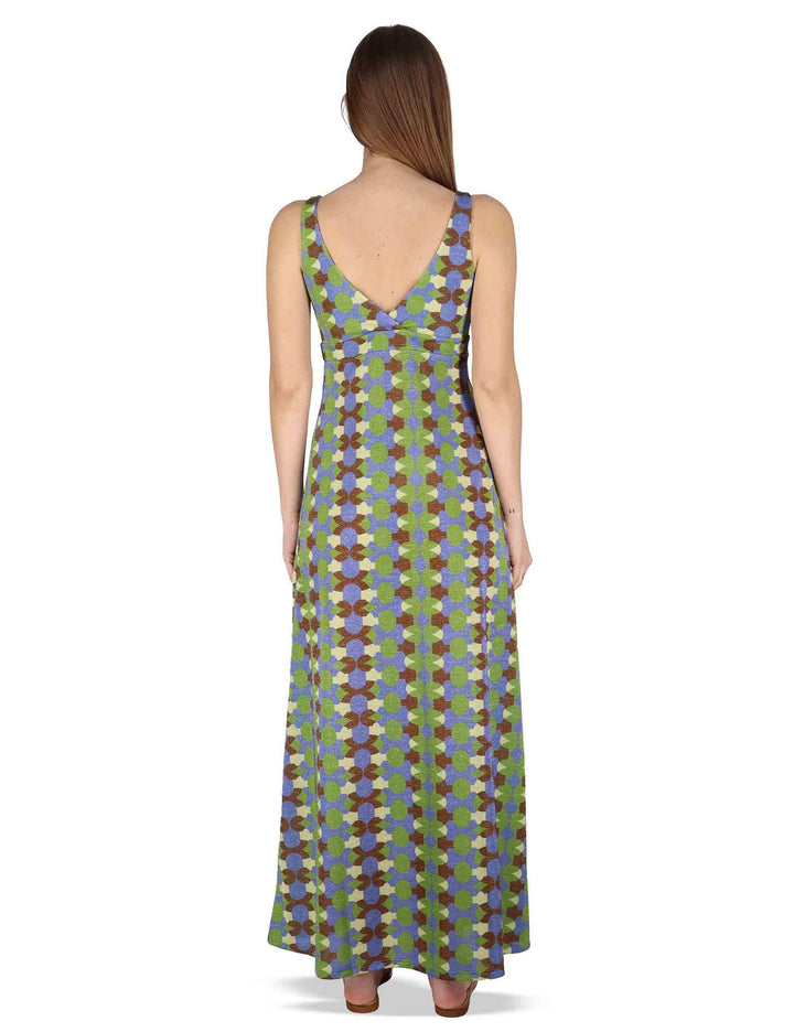 Abiti donna Empire Dress in jersey stampato turchese a fantasia JABAB0001-F1505-1261 6090 Justmine 