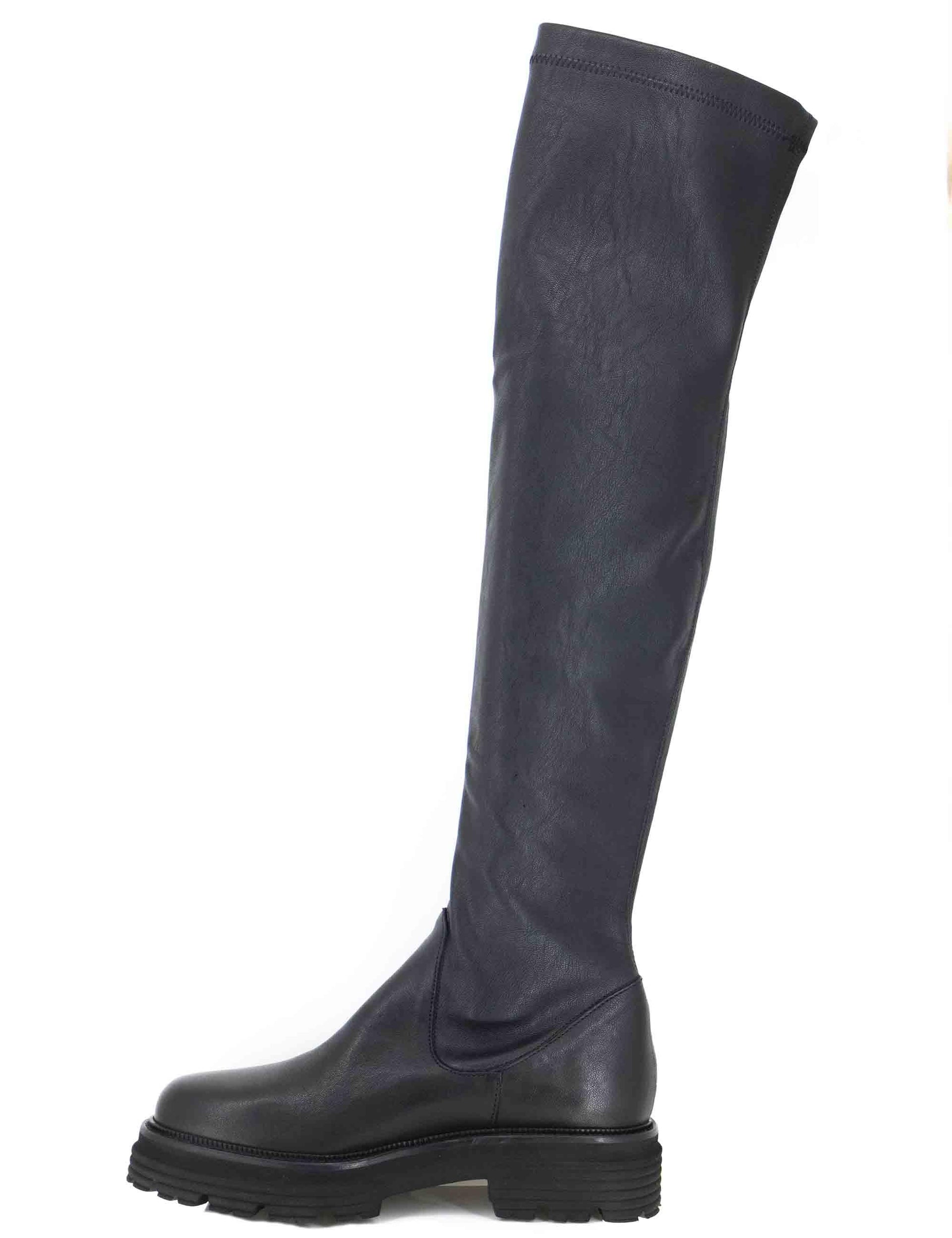 Stivali donna in pelle elasticizzata sopra al ginocchio con suola alta SP3280 001 Spatarella 