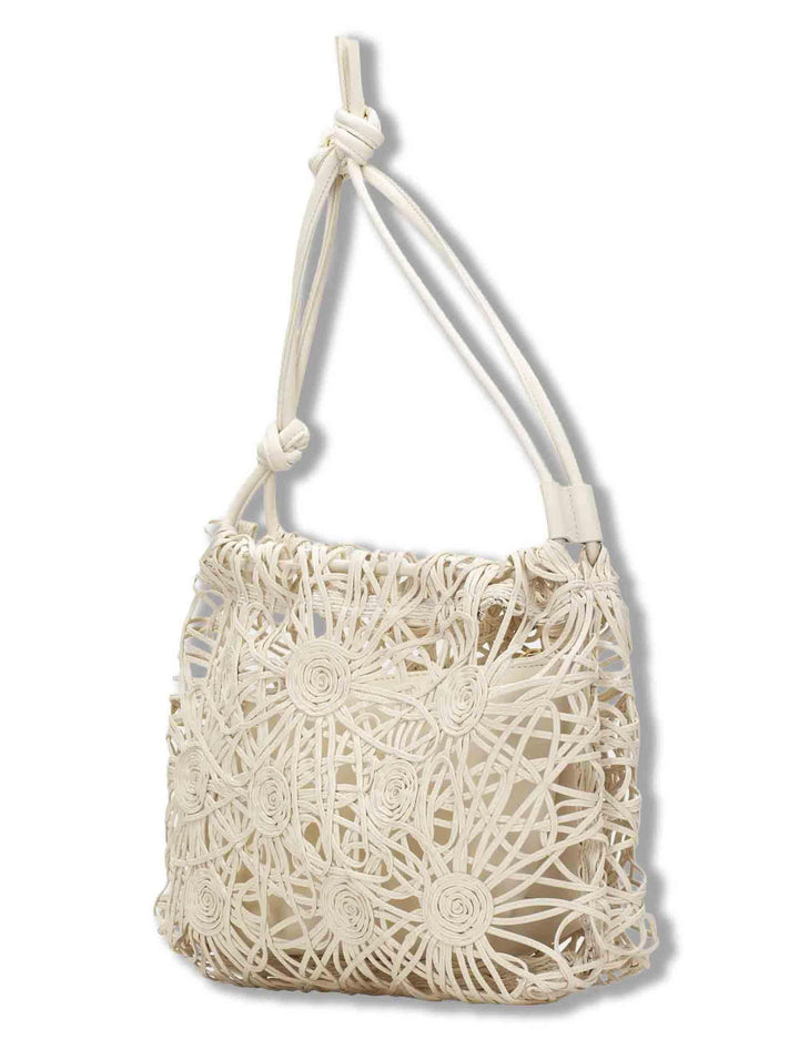 Borse donna con coulisse morbida tessuto tecnico off white con tasca interna BV264728 BUTTER Hispanitas 