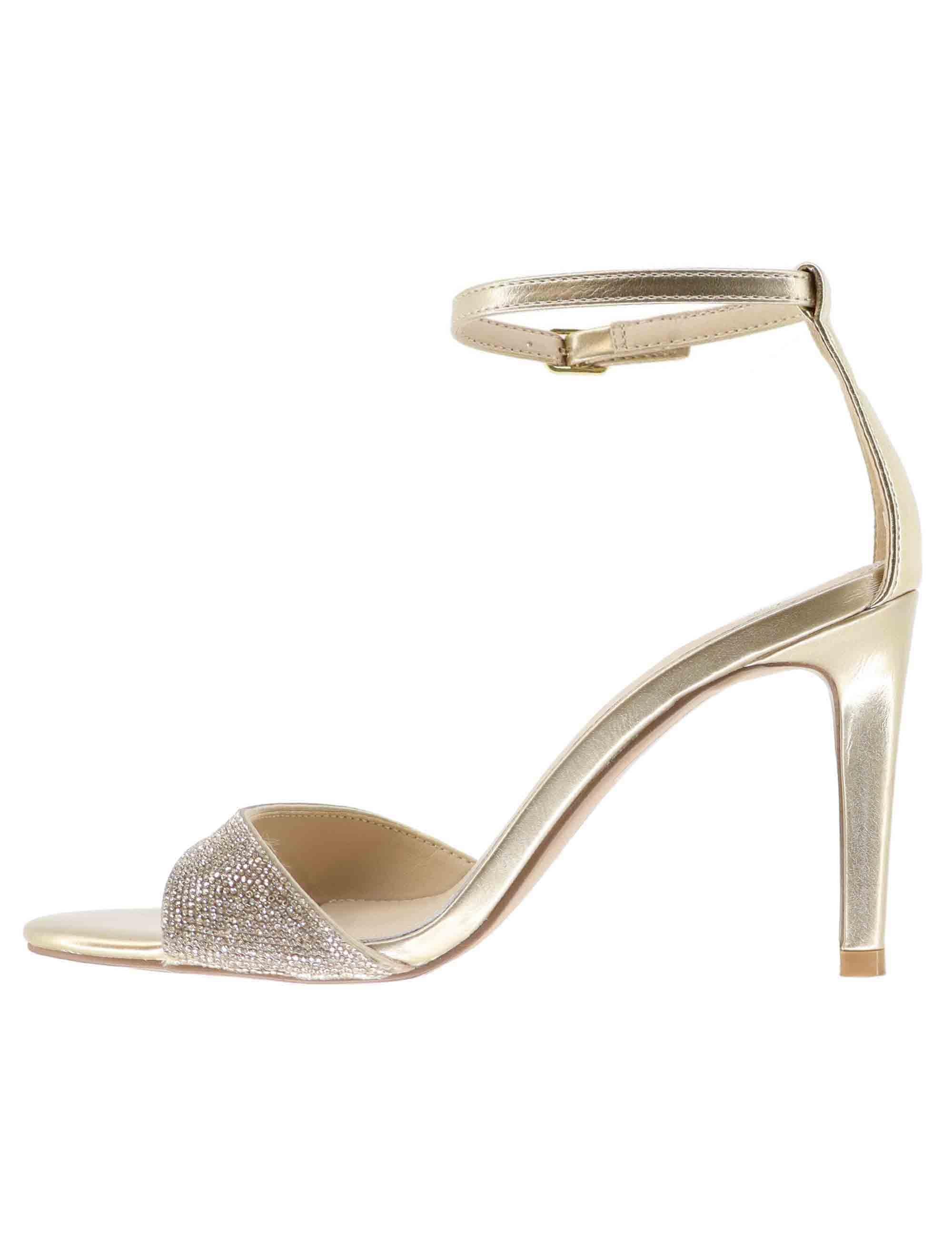 Sandali donna in strass oro tacco alto U4700353529B 335 LT Exe 