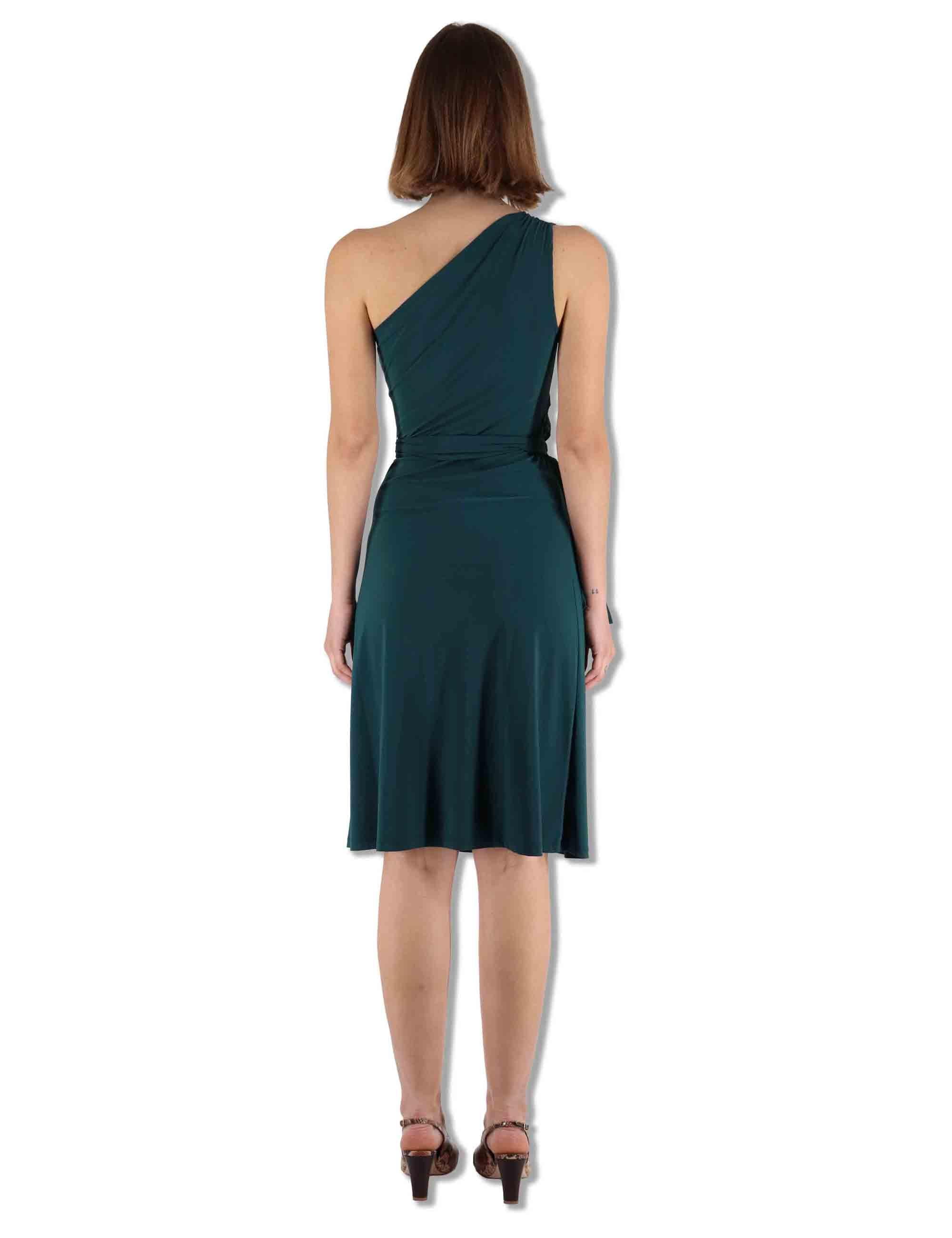 Abiti donna Soft in jersey verde monospalla con fusciacca JF671570210 60050 Maliparmi 